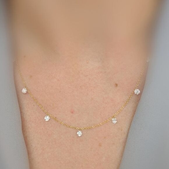 Sterling Silver CZ droplet necklace 18" 🆕 - Picture 7 of 8